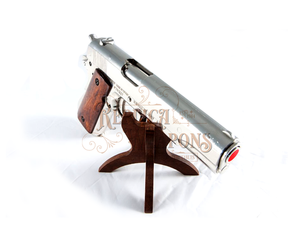 Colt Government .45 Nickel & Wooden Handle (Automatic Pistol