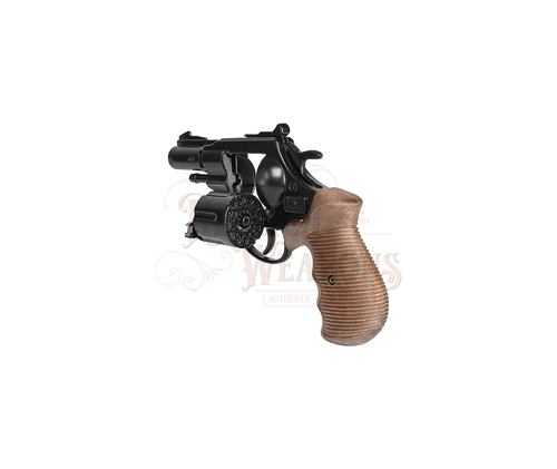 Police Python 2" Colt Revolver - 12-Shot - Diecast Metal - Brown/Black with Box