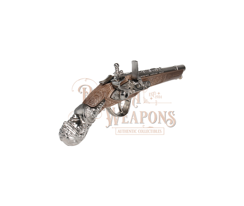 Pirate Pistol - 1-Shot - Diecast Metal and Plastic - Brown/Nickel with Box