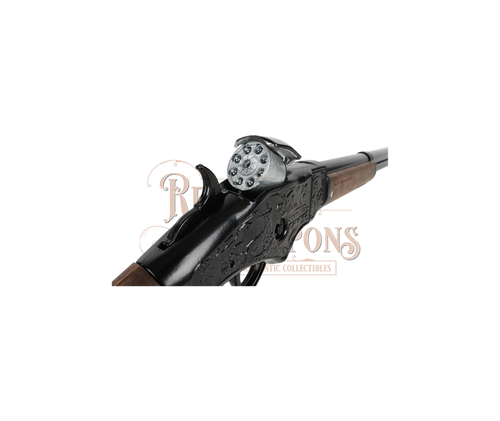 Cowboy Winchester Rifle - 8-Shot - 69.5 cm - Diecast Metal - Brown/Black accent and lever action with Box