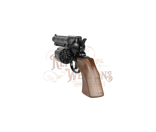 Cowboy Revolver - Diecast Metal and Plastic - 8-Shots - Brown/Black with Box