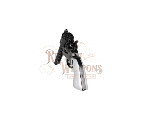 Cowboy Revolver - Diecast Colt Peacemaker - 12-Shot - Pearl/Black