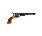 Confederate revolver replica in black finish.
