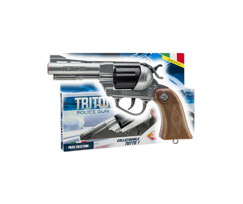 Police Revolver - Triton Gun Silver - 12-shot with Box