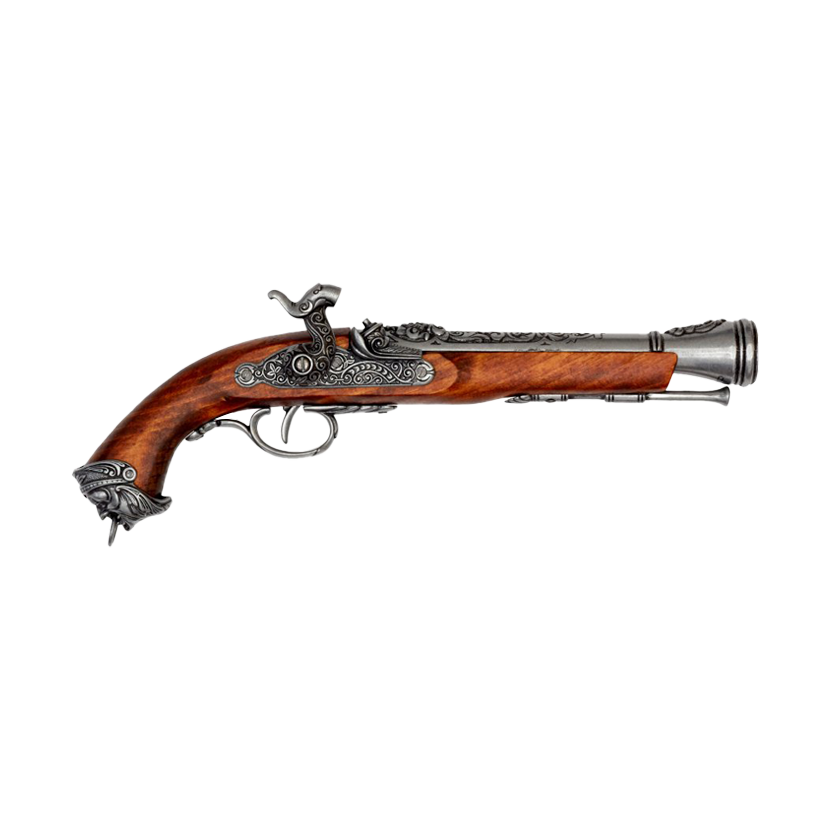 Percussion pirate pistol replica inspired by an 18th-century Italian design