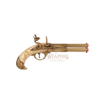 2 Barrel Revolving Flintlock Pistol Replica, France 18th Century