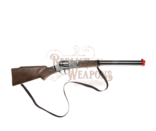 Cowboy Rifle 8-Shot - Diecast Metal - Brown/Nickel accent with Box