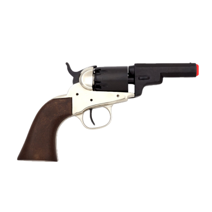 Wells Fargo revolver replica, USA 1849, 22 cm size with black finish, non-firing model for collectors and props.