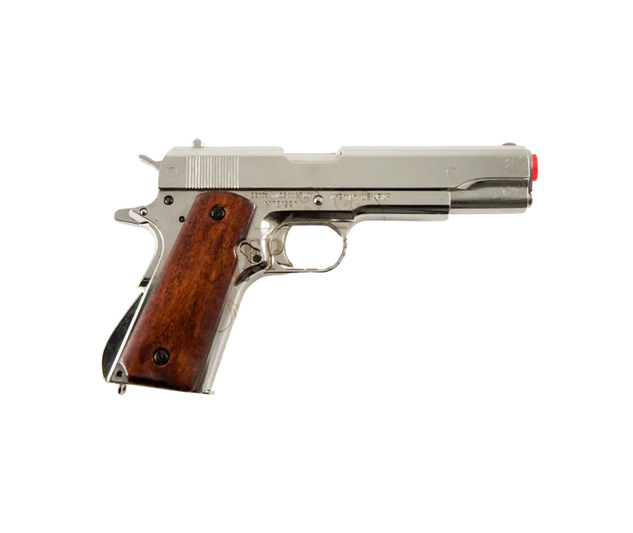 M1911 US Colt Pistol Replica by Denix, featuring metal frame and wood finish, ideal for collectors.