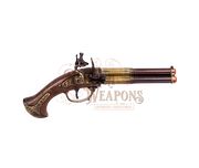 Revolving 3 Barrel Flintlock Pistol, France 18th C. Denix