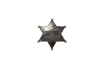 Grand Country Sheriff Badge, DENIX replica accessory in metal finish. 